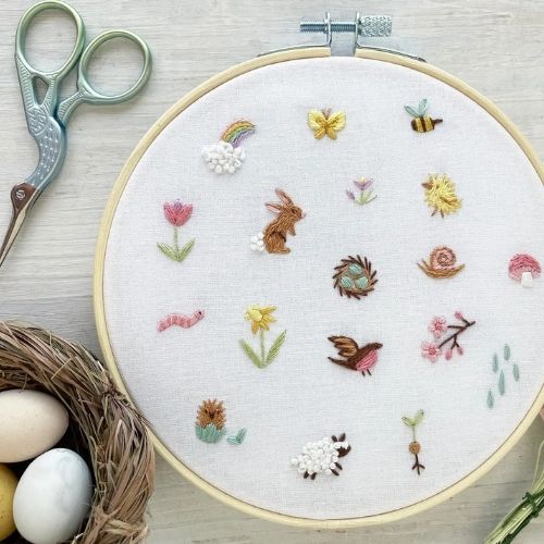 Tiny Spring-Easter Hand Embroidery Pattern PDF download by littledear image