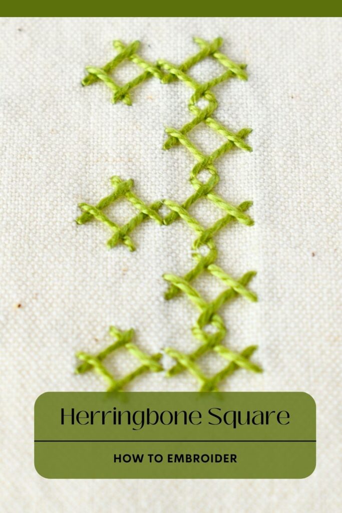 The Geometric Hand Embroidery Stitch You Need PIN image