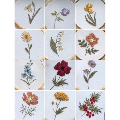 12 Birth Flowers PDF patterns by CornellyCo