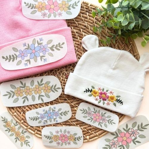 Beanie Flower Patterns - embroidery floral pattern by StitchinWithSamanth