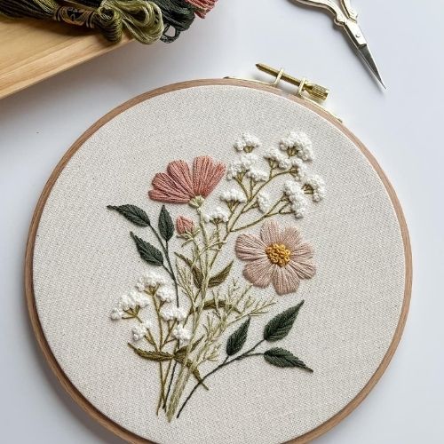 Embroidery PDF floral patterns and Step by step video tutorial by stitchbystitchEA