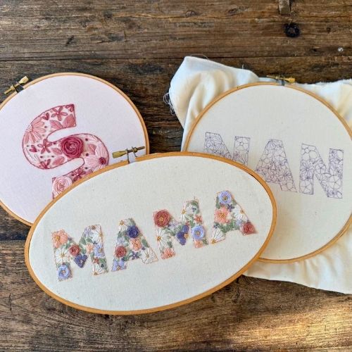 Floral Alphabet Hand Embroidery Pattern A-Z