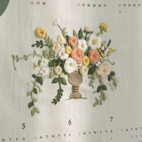 Floral Embroidery Design - Vase of Flowers