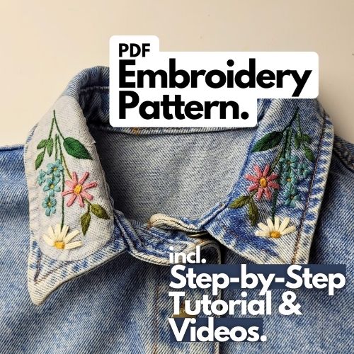 Floral hand Embroidery pattern and tutorial by FrediBoldt