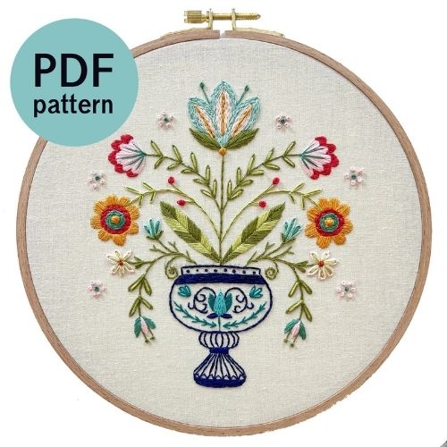Folk Art Flower Vase pattern by bloomandfloss