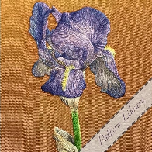 Iris Silk shading embroidery pattern by jengoodwinembroidery