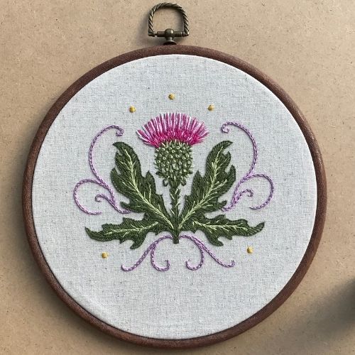 Scottish Thistle Flower Embroidery Kit
