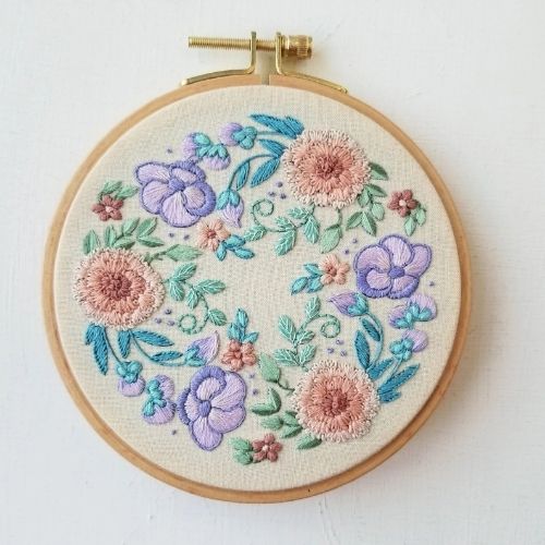 Summers Garden Contemporary floral embroidery pattern by JessLongEmbroidery