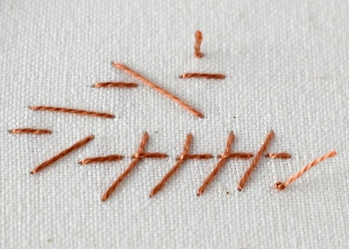 Sword Stitch hand embroidery sampler reverse side image