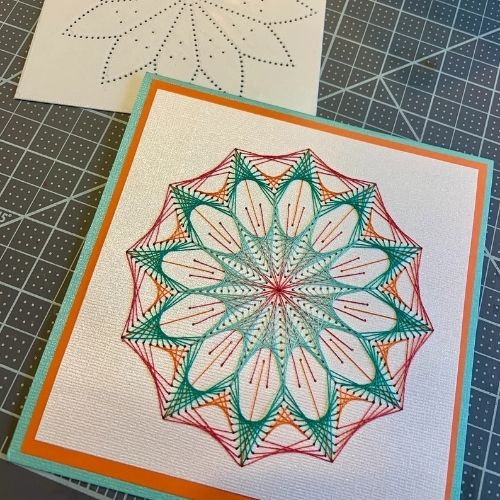 Zinnia - Cosmos Template for punched paper embroidery by BespokeButtonsShop