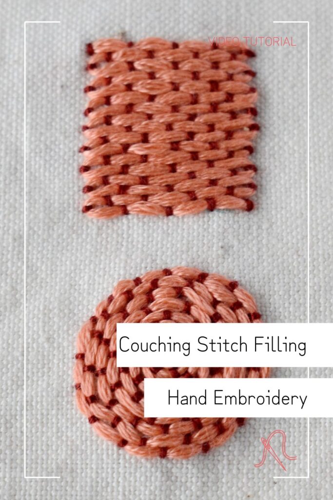 Watch: Couching Stitch Filling, Step by Step PIN image