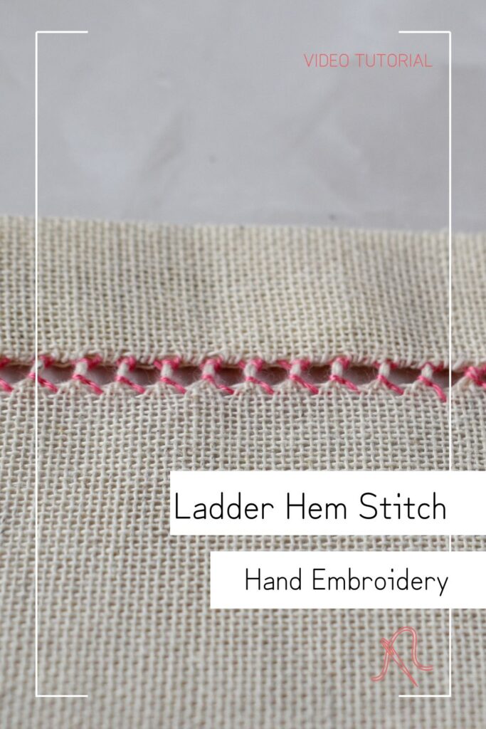 Watch: Elegant Ladder Hem Stitch Tutorial PIN image
