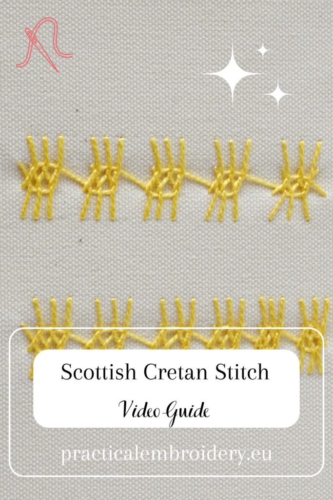 Video Tutorial: Interlaced Cretan Embroidery Border PIN image