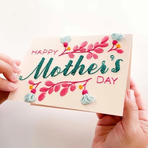 Schema di ricamo su carta per la festa della mamma su Etsy