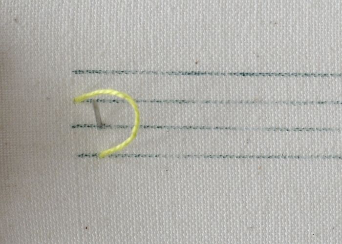 Laced Cretan Stitch embroidery tutorial step 2 image