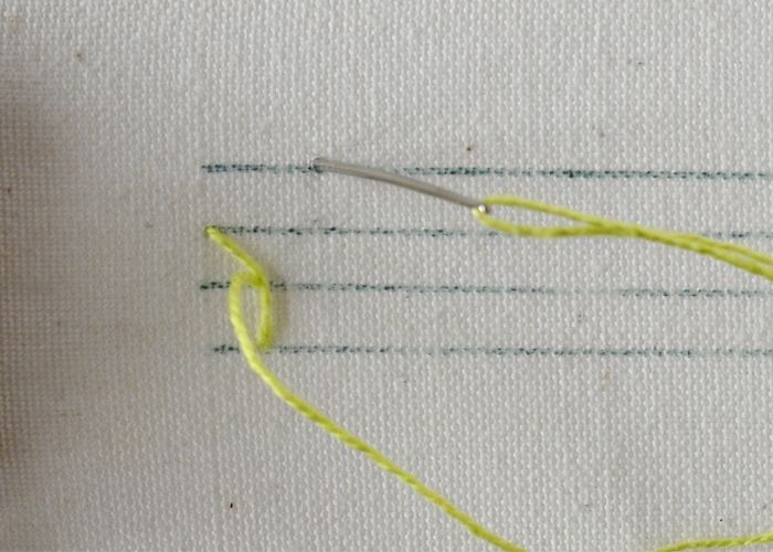 Laced Cretan Stitch embroidery tutorial step 3 image