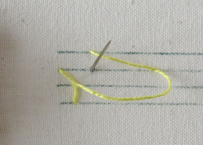 Laced Cretan Stitch embroidery tutorial step 4 image