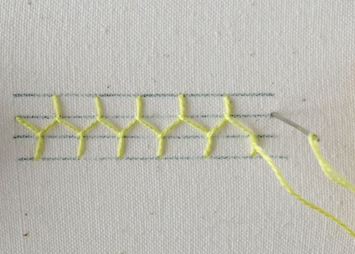 Laced Cretan Stitch embroidery tutorial step 5 image
