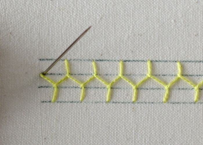 Laced Cretan Stitch embroidery tutorial step 6 image