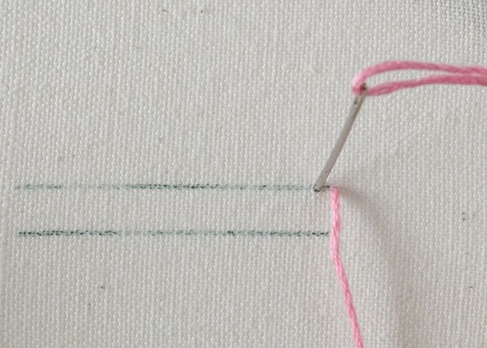Rosette Chain Stitch hand embroidery tutorial step 1 image