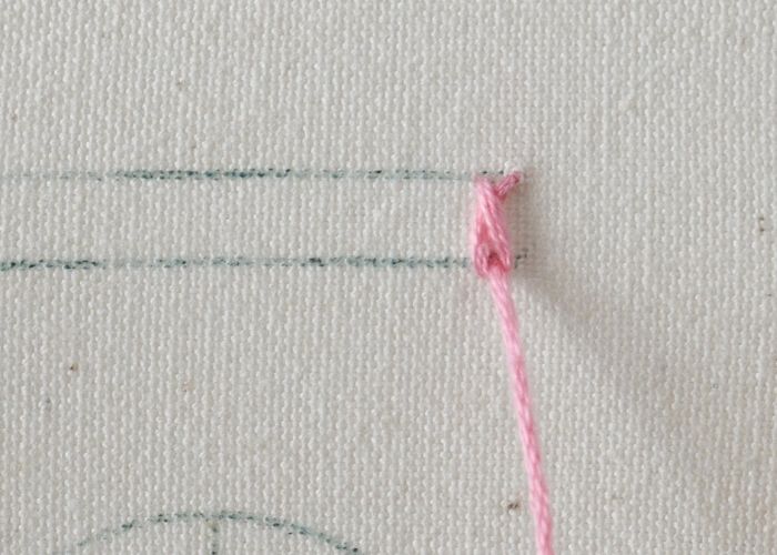 Rosette Chain Stitch hand embroidery tutorial step 3 image