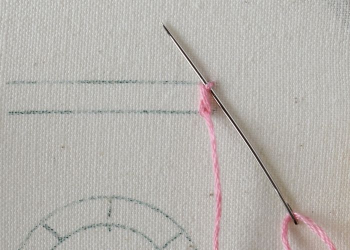 Rosette Chain Stitch hand embroidery tutorial step 4 image