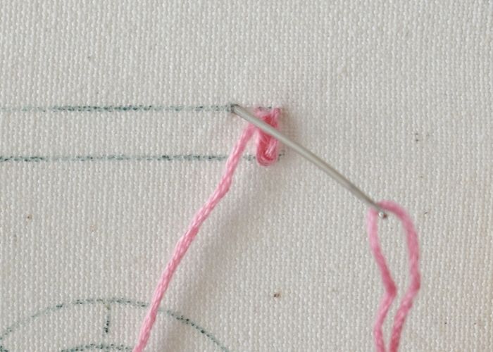 Rosette Chain Stitch hand embroidery tutorial step 5 image