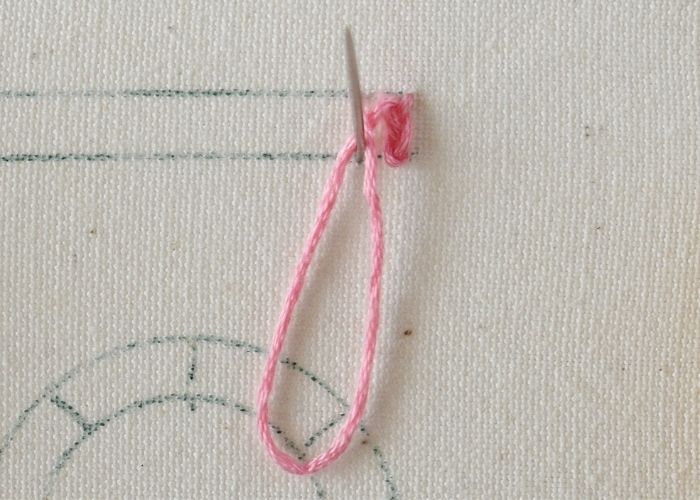 Rosette Chain Stitch hand embroidery tutorial step 6 image