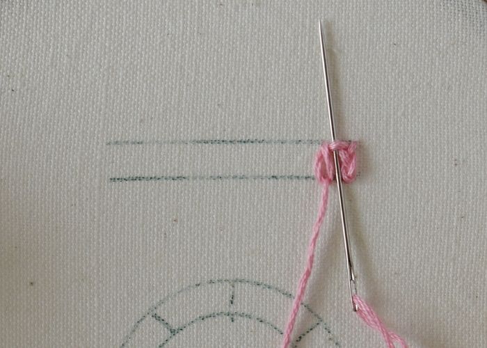 Rosette Chain Stitch hand embroidery tutorial step 7 image