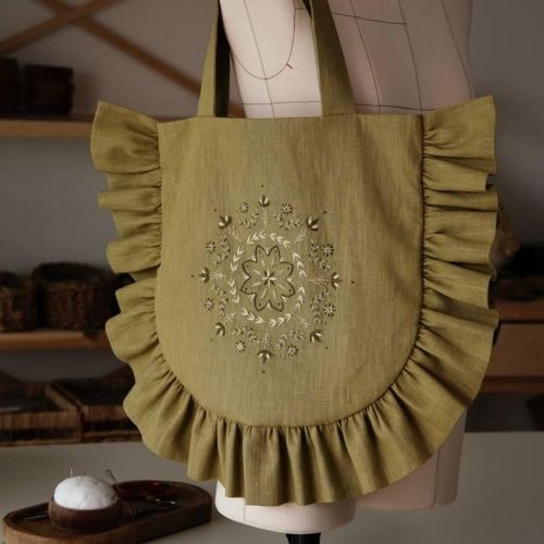 Modello per cucire una borsa per tote in PDF Modello di ricamo mandala Tutorial su Etsy image