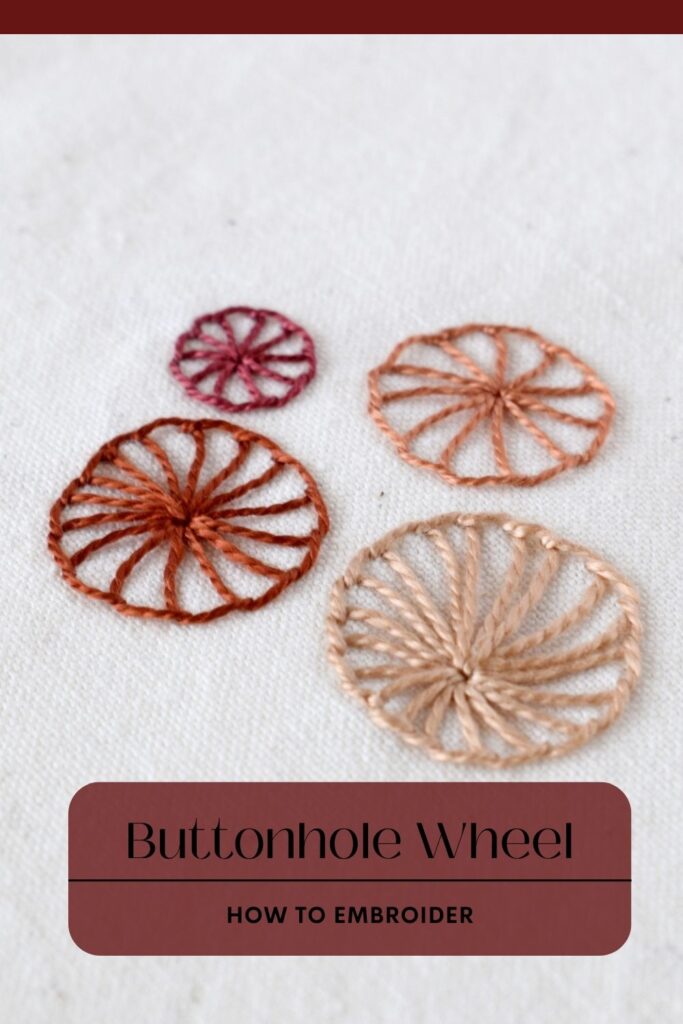 Buttonhole wheel - Stitch Perfect Floral Circles Every Time PIN image