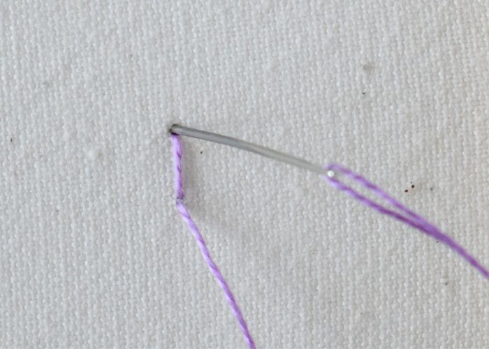 Buttonhole Bar Stitch hand embroidery tutorial step 1 image