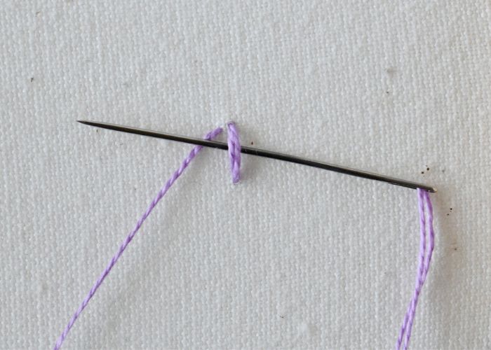 Buttonhole Bar Stitch hand embroidery tutorial step 2 image