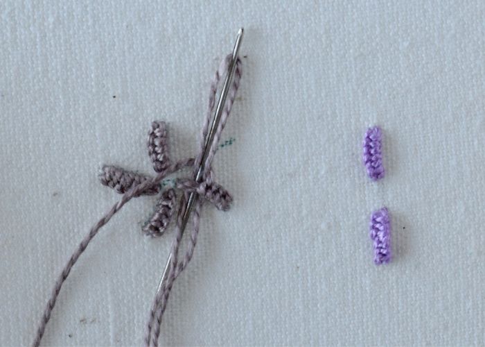 Buttonhole Bar Stitch hand embroidery tutorial step 7 image