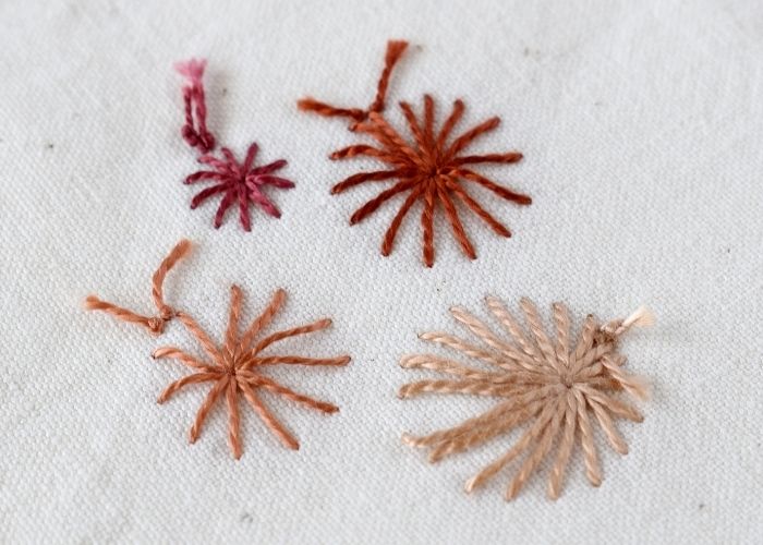 Buttonhole wheel embroidery sampler back side image