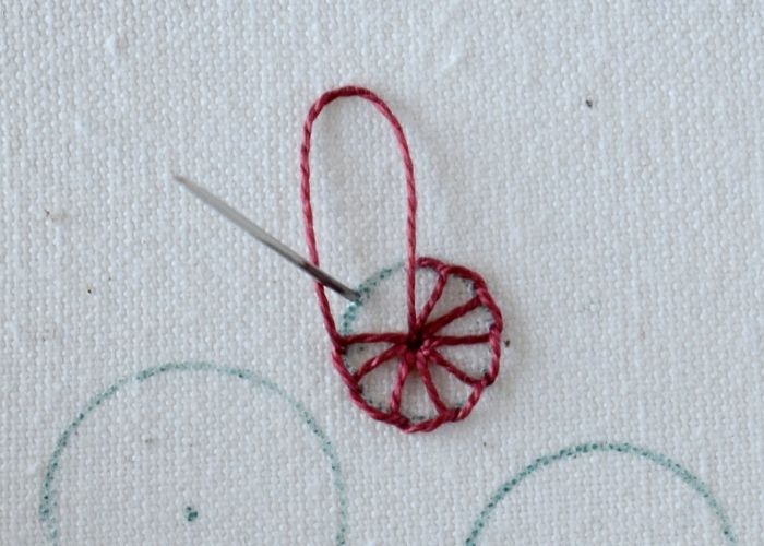Buttonhole Wheel Stitch embroidery tutorial step 5 image