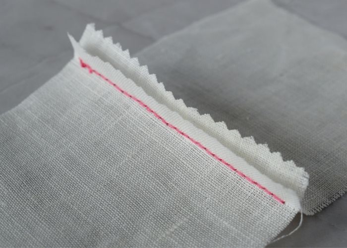 Hand sewn seam with back stitch image