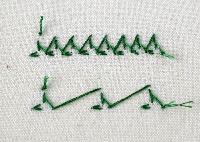 Indian Edging Stitch embroidery samplerback side image