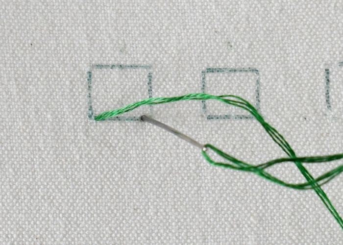 Indian Edging Stitch hand embroidery tutorial step 1 image