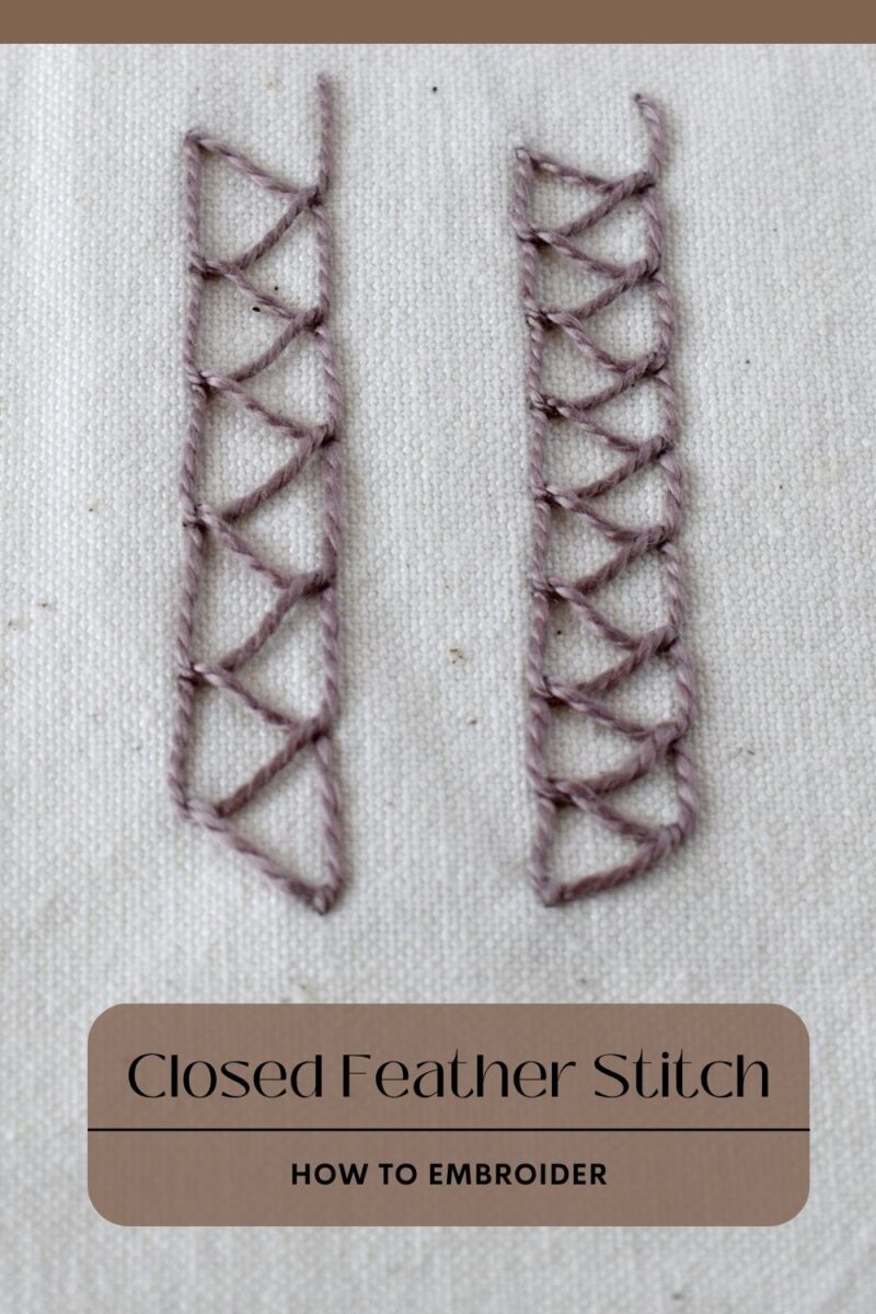 Closed Feather Stitch: Step-by-Step Tutorial PIN image