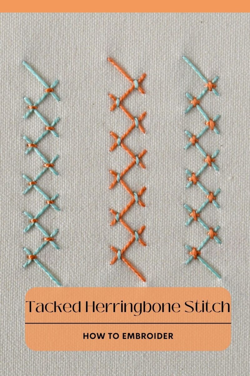 Tacked Herringbone Stitch: Lacey Border Secrets PIN image