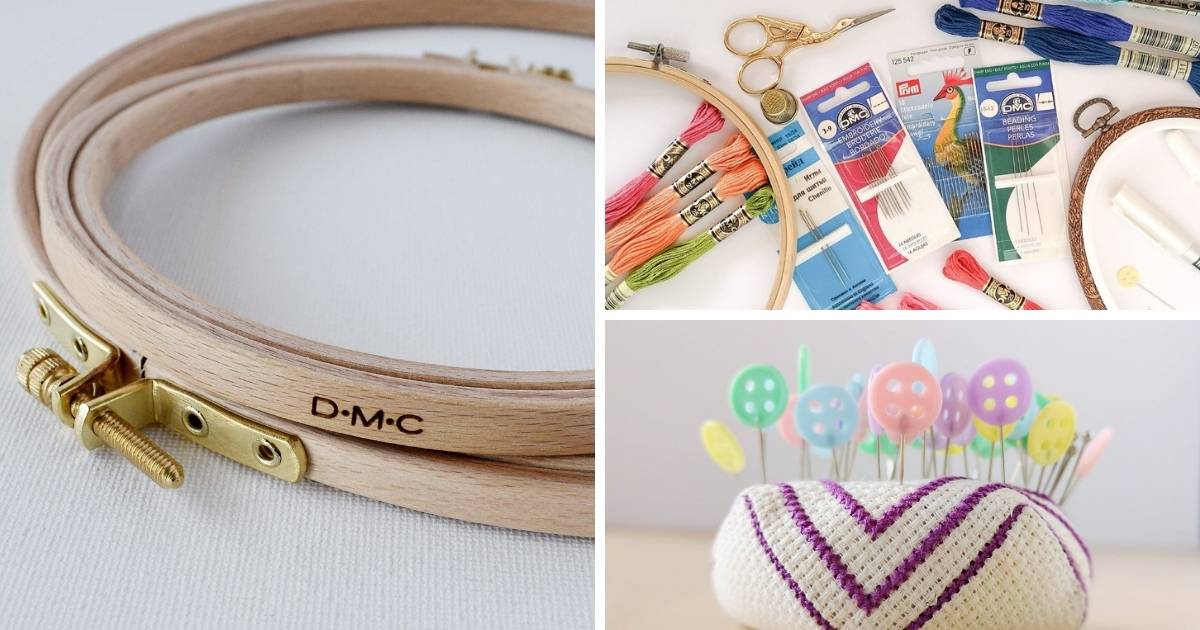 Accessories for embroidery - hoops, needles, pins image
