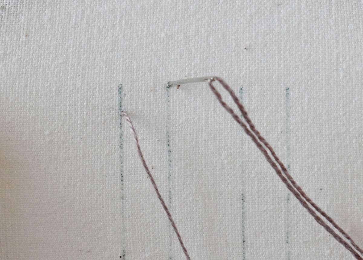 Closed Feather Stitch hand embroidery tutorial step 2 image