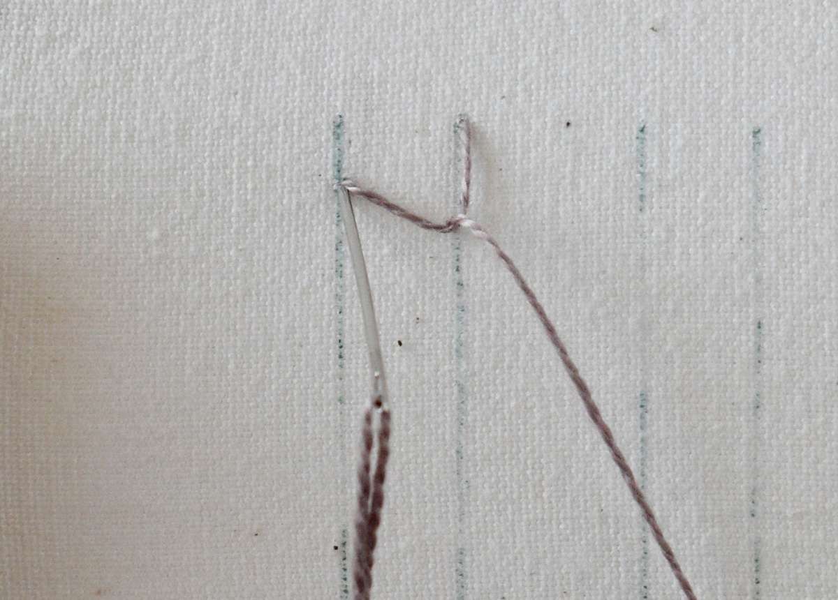 Closed Feather Stitch hand embroidery tutorial step 4 image