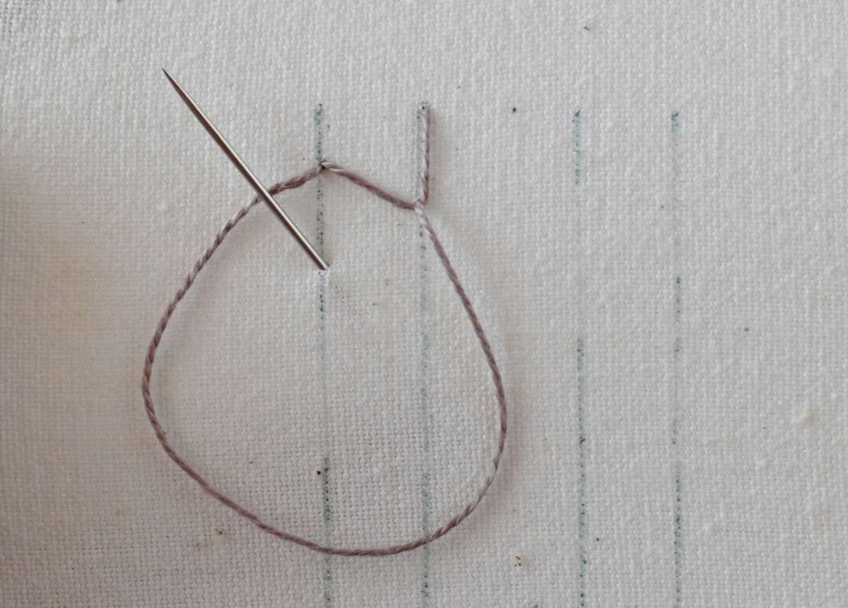 Closed Feather Stitch hand embroidery tutorial step 5 image