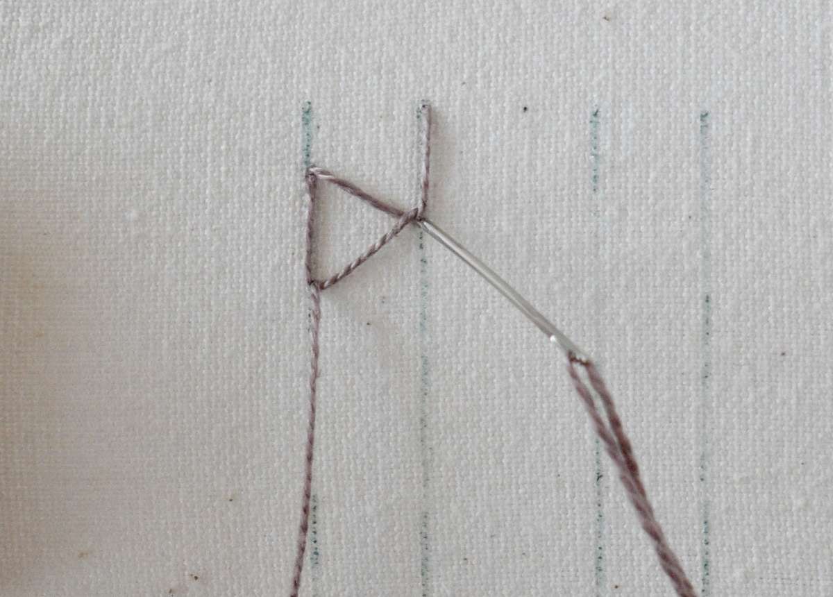 Closed Feather Stitch hand embroidery tutorial step 6 image