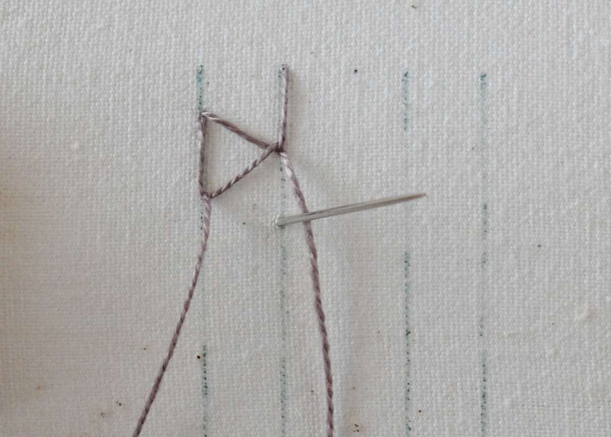 Closed Feather Stitch hand embroidery tutorial step 7 image