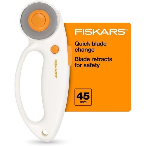 Fiskars 45mm Rotary Cutter for Fabric on Amazon