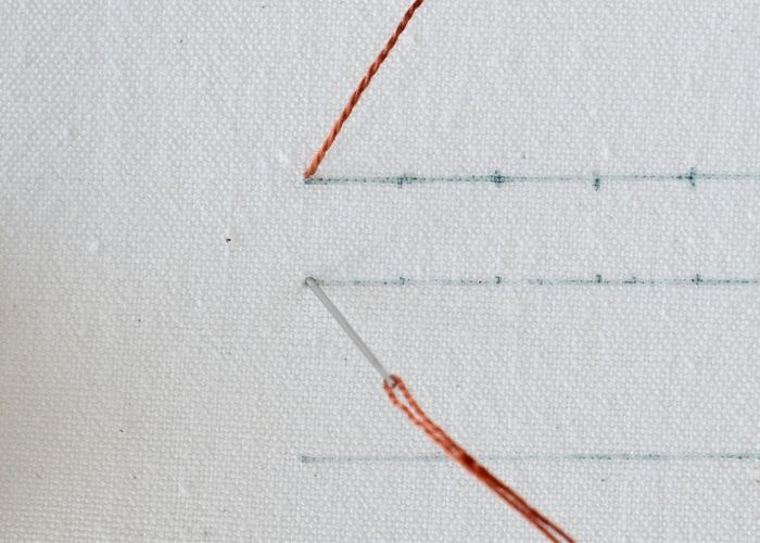 Knotted Diamond Stitch hand embroidery tutorial step 1 image