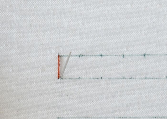 Knotted Diamond Stitch hand embroidery tutorial step 2 image